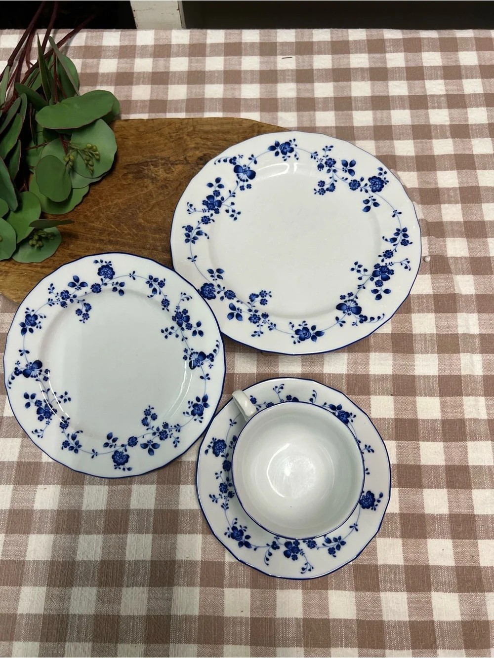 Vintage Noritake Elegance in blue dinnerware plates cup replacement blue white